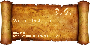 Vaszi Ibrány névjegykártya